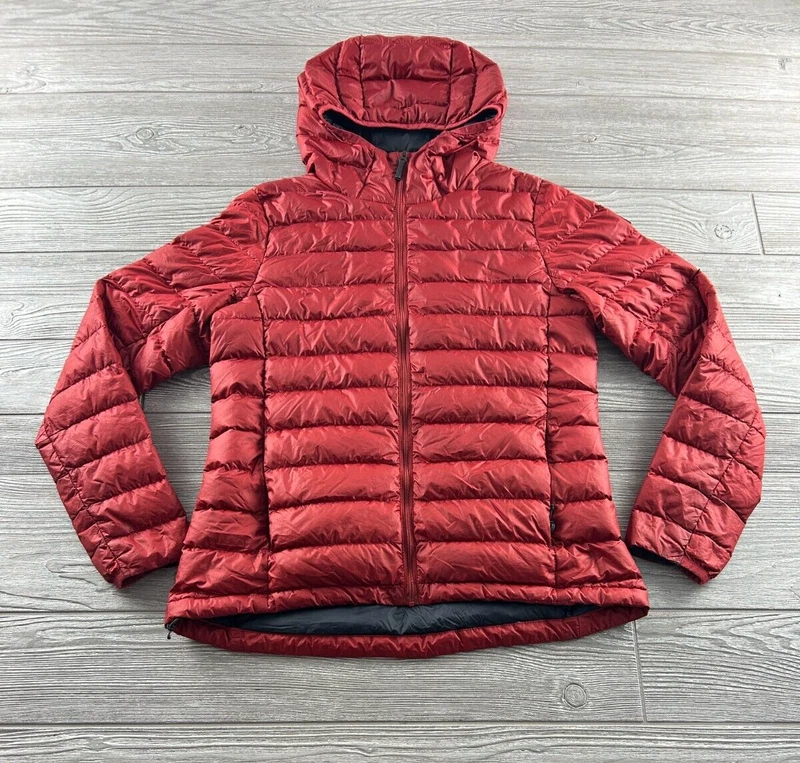 lole quilted lightweight hooded down puffer full zip jacket