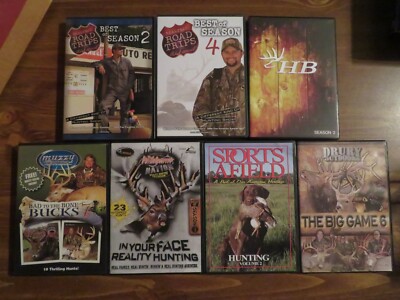 7 HUNTING DVD LOT; REALTREE ROAD TRIPS, BOW HUNTING, DEER. BIG GAME. etc. Sports