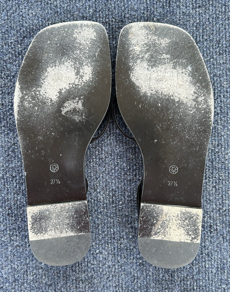 THE ROW Constance Black Velvet Slingback Flat Sandals 37.5 THE ROW Constance Black Velvet Slingback Flat Sandals 37.5