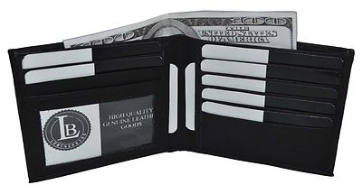 Men's Leather Wallet Multi Card High Capacity Compact Bifold New