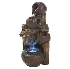 Design Toscano Casa Chianti Cascading Urns Illuminated Garden Fountain