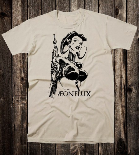 T-shirt arte retrò 100% cotone Aeon Flux Eye MTV cartone animato TV liquido - Foto 3 di 7