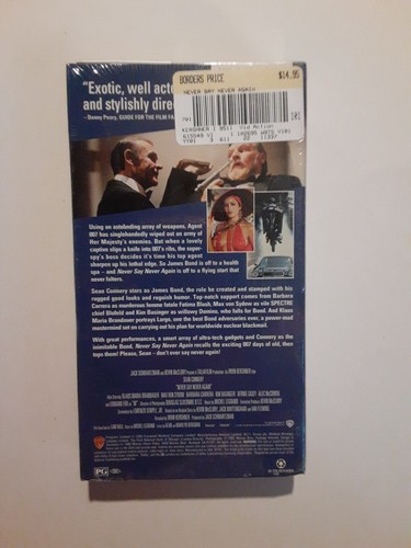 James Bond Never Say Never Again (VHS, 1995) New Sealed Watermarks - Picture 3 of 6