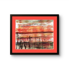 Bach Modern Contemporary Acrylic Art Signed Original Painting River Reeds COA NR