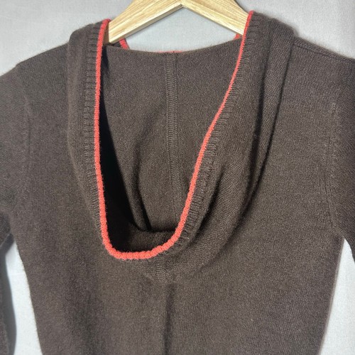 Best & Co. Kids Bergdorf Goodman 100% Cashmere Chocolate Brown Zip Hoodie Size 6 - Picture 6 of 6