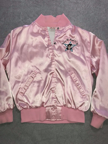 Bomber vintage Birdie anni 90 rosa raso giacca Johnny Angel’s donna grande USA - Foto 3 di 16