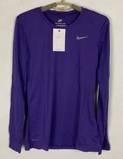 Nike Womens TShirt Purple Dri Fit Long Sleeve Sz Small 34x26 New