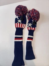 UNIVERSAL KNIT POM POM HEADCOVERS - Fairway Wood + Hybrid / adjustable tags USA