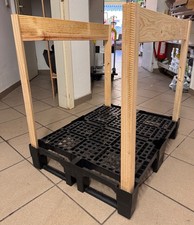 Kunstoffpalette 80 x 60 x 15cm mit Holzschutz H&ouml;he 76cm