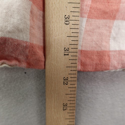LL Bean Shirt Mens Large Tall Red White Plaid Linen Button Up Slightly Fitted - Picture 7 of 9