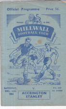1954 1955 MILWALL v ACCRINGTON STANLEY FA CUP
