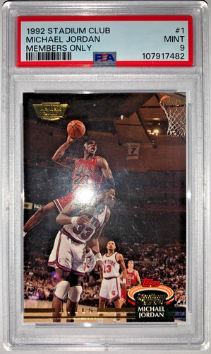 1992-93 Topps Stadium Club Michael Jordan #1 Members Only PSA 9  🔥 Tough Find