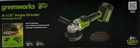 Greenworks 24V Angle Grinder Brushless Cordless, 4-1/2", 4AH Battery, 2A Charger