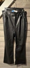 Old Navy Higher High-Rise Flare Faux Leather Pants Size 12 Black