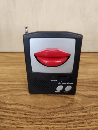 Radio d'epoca ChatterPals Moving Lips portatile scansione FM radio funzionante