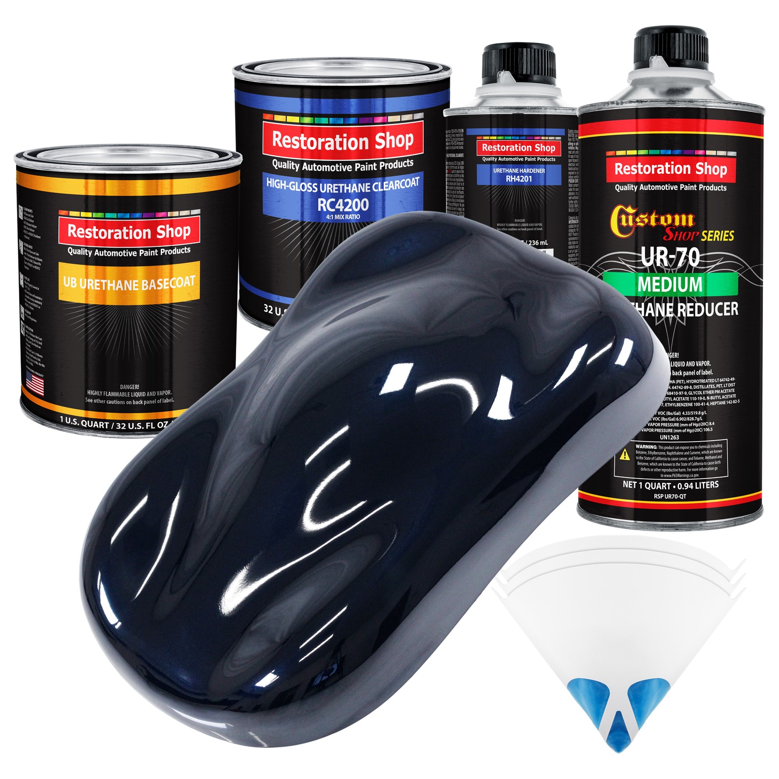 Nightwatch Blue Metallic Urethane Basecoat Clearcoat Auto Paint Kit