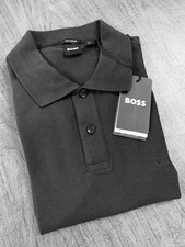 NWT Boss Men s Black Polo Shirt Firenze/Logo-US Pima Cotton short Sleeve XL 49