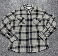 Levis Shirt Mens Large Black Gray Plaid Western Pearl Snap Button Long Sleeve