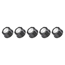 5Pcs Potentiometer Control Knob Insert Shaft Switch Knobs 6mm/ Black