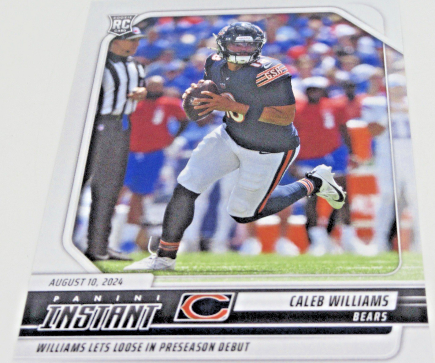 Caleb Williams Chicago BEARS AUG 10, 2024 INSTANT Panini #7 NFL Football Card