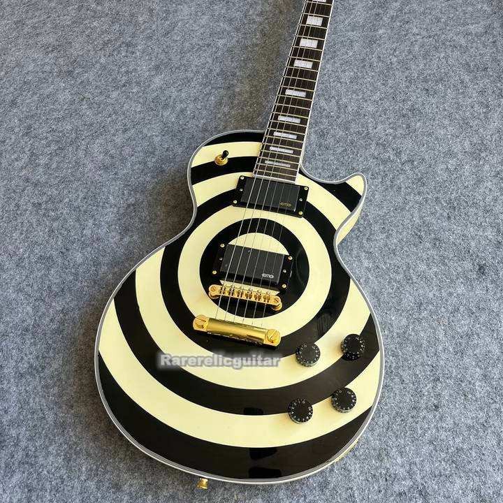 Zakk Wylde Bullseye Cream Electric Guitar China EMG Pickups Gold