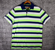 RLX Ralph Lauren Men s Large Blue Green Striped Wicking Performance Golf Polo