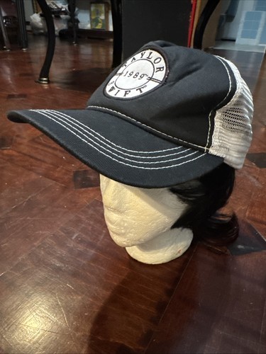 Taylor Swift 1989 Mesh Foam Trucker Black White Hat Snapback Cap Music Tour T.S. - Picture 2 of 7