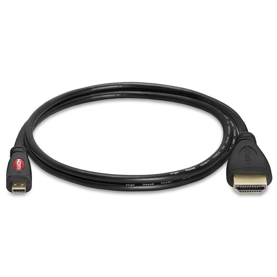 3FT Micro HDMI Male to HDMI Male Cable Adapter 4K 1080P Ethernet Audio Return - Image 3 of 4