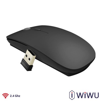 wiwu Kabellose Maus und USB 2.4G Dongle Kompakt Wiederaufladbar Schwarz