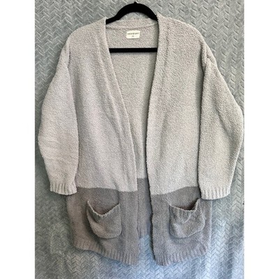 THREAD & SUPPLY Cozy Cloud Wrap Cardigan Gray/white One Size cozy, snuggly, soft