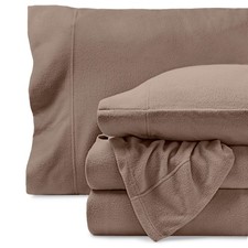 Fleece Sheet Set Queen Size Extra Plush Polar No Pilling White Bare Home