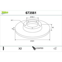 2X Valeo 673561 Bremsscheibe FüR Mazda 323 F 323 S BJ
