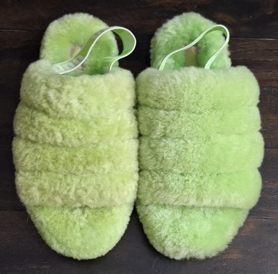 UGG FLUFF YEAH SLIDE Slingback Sheepskin Slippers APPLE Women's US Size 7