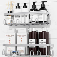 Shower Caddy Adhesive, Rustproof Shower Organizer, Wall Shower Rack