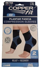 Copper Fit Plantar Fascia Compression Sleeves L / XL Ice 1 Pair Unisex Menthol 