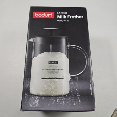 Bodum Latteo 1446 Manual Milk Frother, 8 oz. Use for Cocktails & Dressings Too