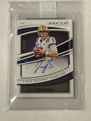 2022 Immaculate Collection JOE BURROW AUTO JERSEY MATCH #/15 LSU ‘19 NATL CHAMPS