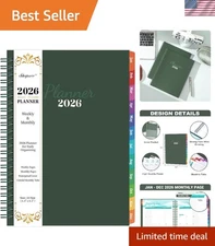 2026 Deluxe Planner: Organized Weekly & Monthly Views with Thick Pages & Tabs