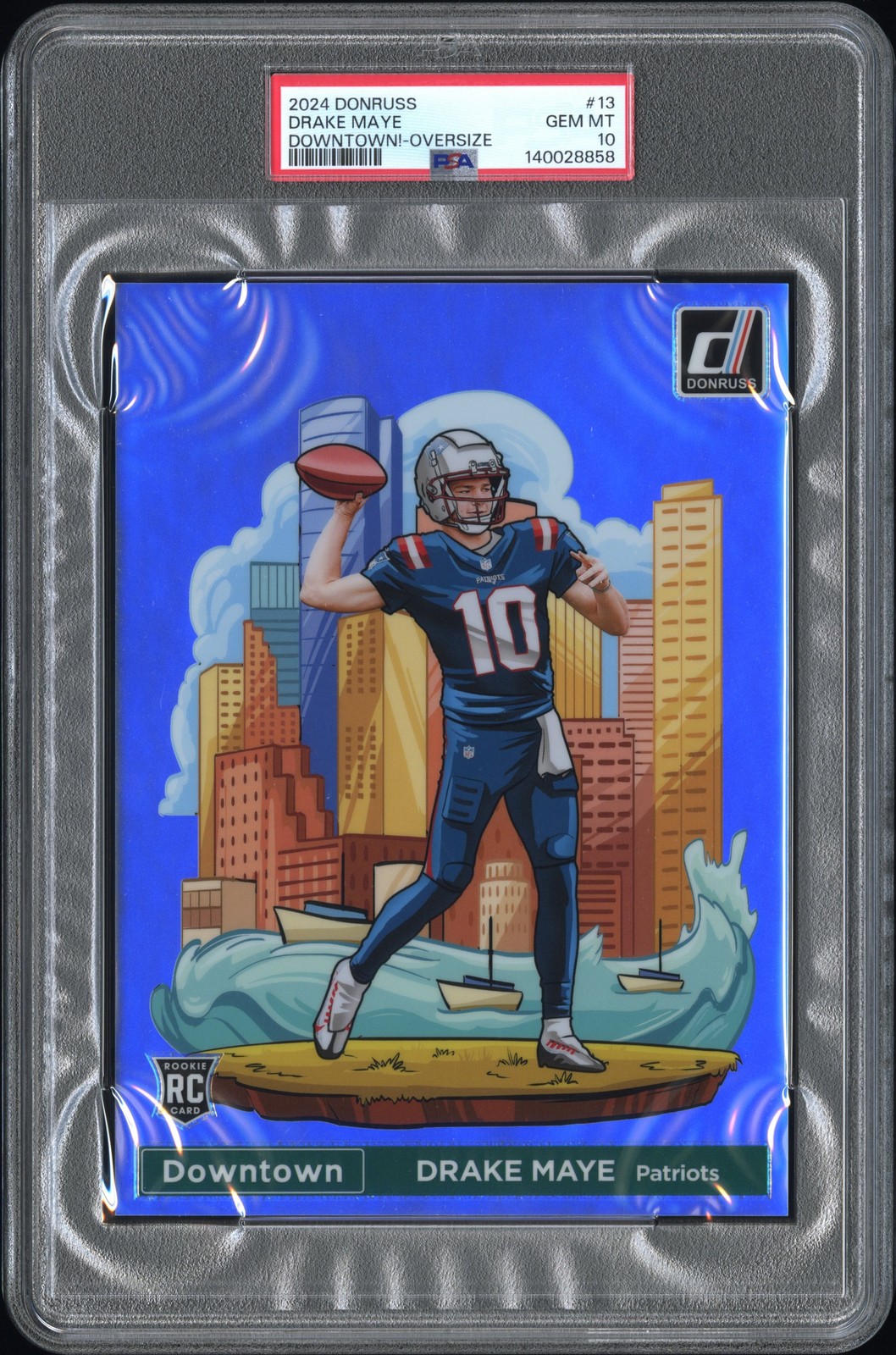 Drake Maye Panini Donruss Downtown! #13 Oversize