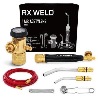 RX WELD Oxy-Fuel Welding and Cutting Torch Kit - X-3B Air Acetylene Gold