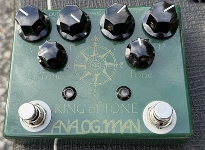 2024 Analogman King Of Tone Pedal Green Overdrive/Distortion Pedal