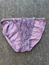 Vintage Fashion Bug 100 Silk Purple Panties Briefs Size L Women