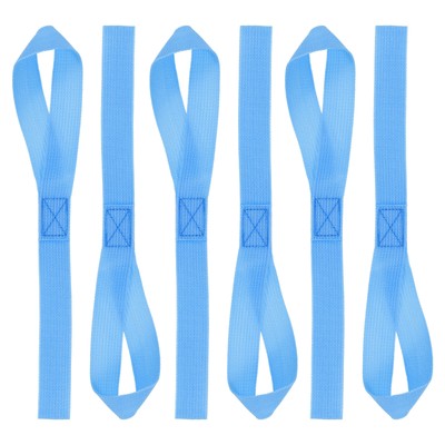 6Pcs Soft Loop Tie Down Straps 12''x1'' 220lb Load Capacity, Sky Blue