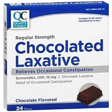5 Pack Quality Choice Regular Strength Chocolate Laxative 24 Count Each