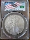 2025 $1 Silver Eagle CAC Grading MS70 First Delivery Flag Label