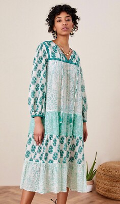 ✩New! Lovely *MONSOON* Green Cotton Whitley Heritage Print Tiered