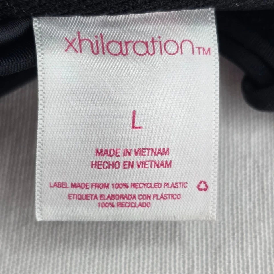 Sujetador corto Xhilaration negro blanco a rayas calado/top fuera del hombro verano playa L Foto 3 de 4