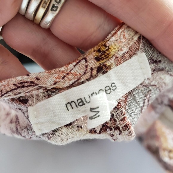 Maurices Medium Boho Patchwork Blouse Quarter Sle… - image 2