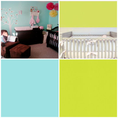 Pale Teal Lime Plain Baby Nursery Wallpaper Cheerful Bright