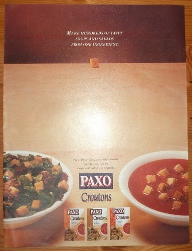 Paxo Croutons vintage de gran anuncio 1994 - Imagen 2 de 2